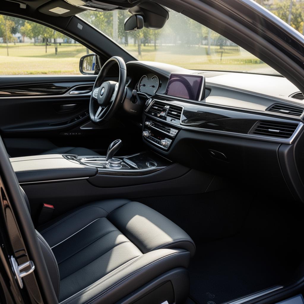 Detailed luxury car interior